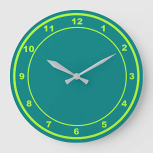 Teal Green Colour Round Shape Acrylic Wall Clock