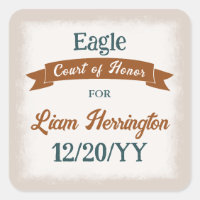 Teal Green, Copper Brown Party Favour Sticker