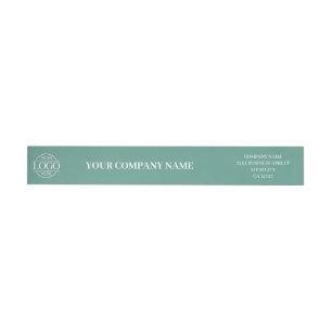 Teal Green Custom Simple Business Logo Branded Wrap Around Label