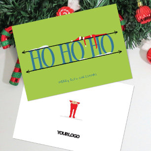 Teal & Green Elf Shenanigans Corporate Christmas Holiday Card