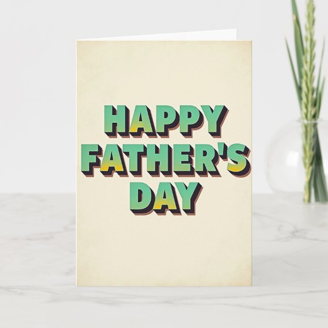 Teal Green Fathers Day Card (Front)