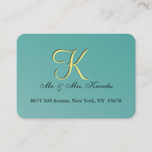Teal Green Fun Fab Wedding Business Card
