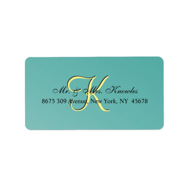 Teal Green Fun Fab Wedding Label (Front)