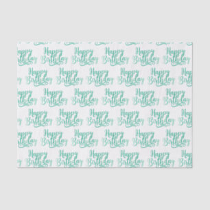 Teal Green Fun HAPPY BIRTHDAY Custom Party Tissue Paper
