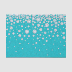 Teal green glitter with diamonds tissue paper