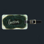Teal Green & Gold Agate Marble Groom Travel Luggage Tag<br><div class="desc">Teal Green & Gold Agate Marble Geode, With Sparkling Gold foil accents, and Modern trendy brushed script font. Teal green, emerald, and white stone look, is luxurious and modern for your wedding - Personalised Groom Honeymoon Luggage Tags! ~ Check my shop to see the entire wedding suite for this design!...</div>