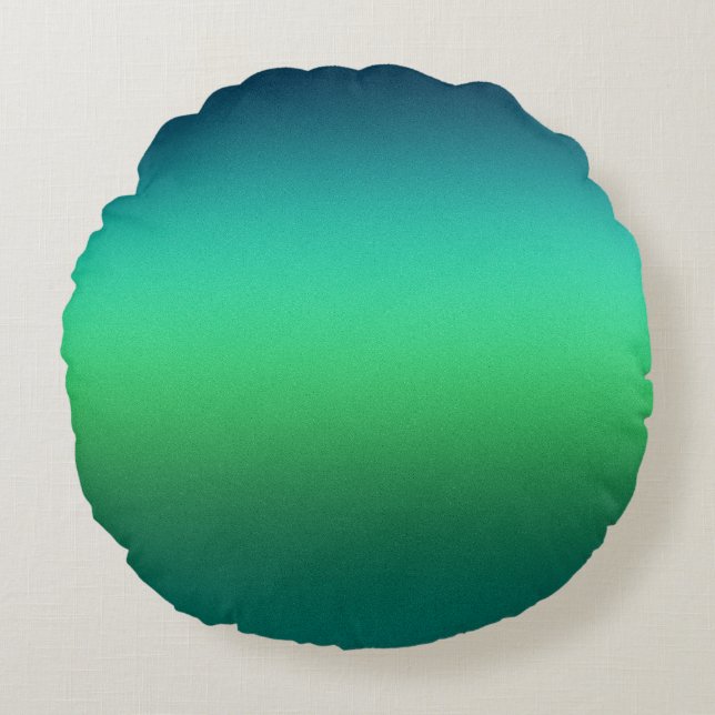 Teal Green Gradient Abstract Background Modern Round Cushion (Front)