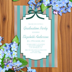 Teal Green Graduation Vellum Invitations