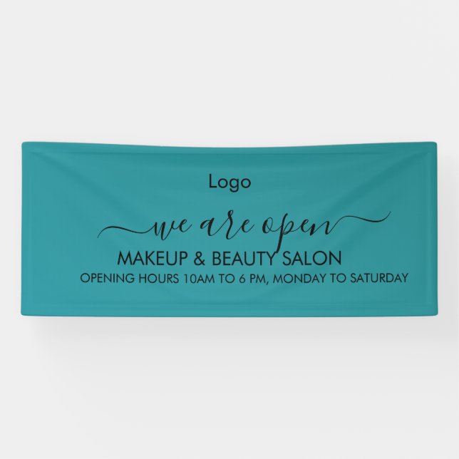 Teal Green Lips Beauty Salon Banner (Horizontal)