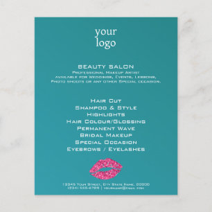 Teal Green Lips Beauty Salon Flyer