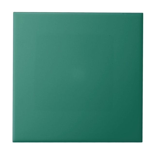 Teal Green Matches Fractal Pattern 2: Ceramic Tile (Front)