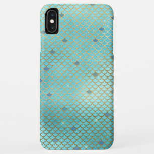 Teal Green Mermaid Scales Pattern iPhone XS Max Case