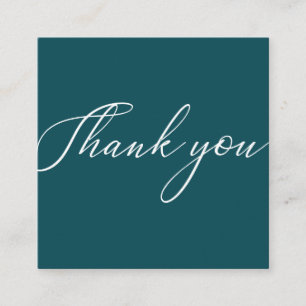 Teal Green Minimal Modern Thank you Business Cards