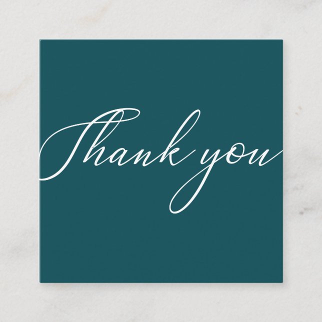 Teal Green Minimal Modern Thank you Business Cards (Front)