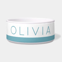 Teal Green Modern Stripe Dog and Cat Personalised