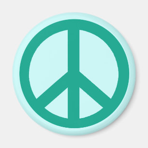 Teal Green Peace Sign Products Magnet