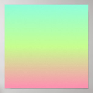 Teal Green Pink gradient blur background Poster