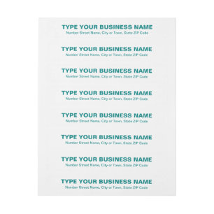 Teal Green Plain Text Business Wraparound Address Label