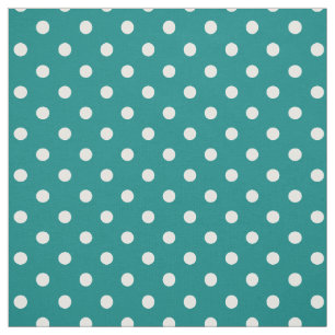 Teal Green Polka DOts Fabric