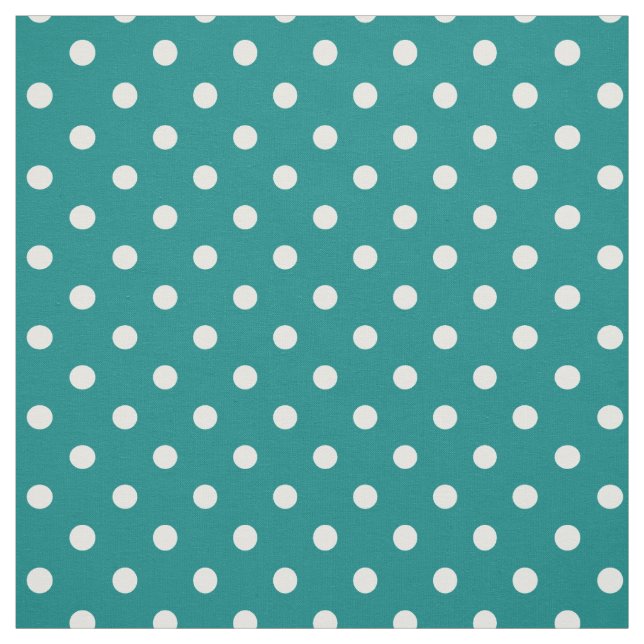 Teal Green Polka DOts Fabric (Swatch)