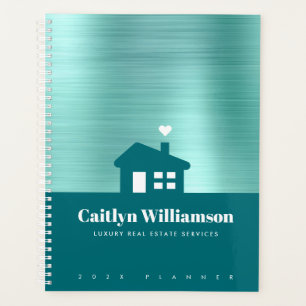 Teal Green Real Estate Broker Professional House Planner