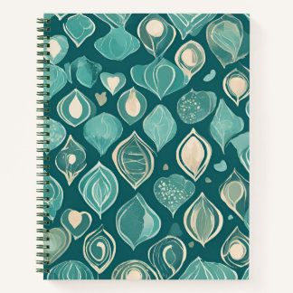 Teal Green Seashell Spiral Notebook | Aesthetic