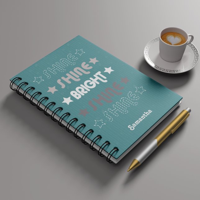Teal Green Shine. Shine. Bright. Shine. Shine. Notebook (Creator Uploaded)