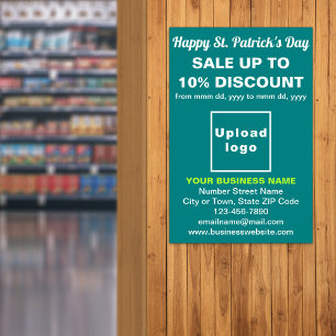 Teal Green St. Patrick's Day Business Sale Poster