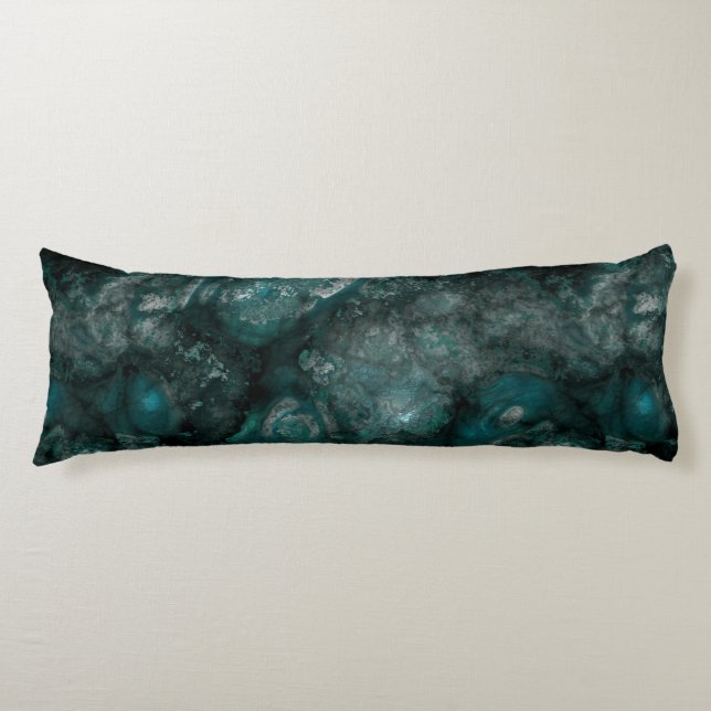 Teal green stone abstract body cushion (Front)
