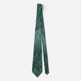 Teal Green Tartan Feather Pattern Tie