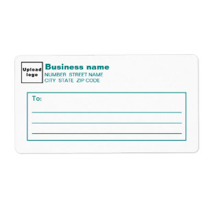 Teal Green Text Business Shipping Label