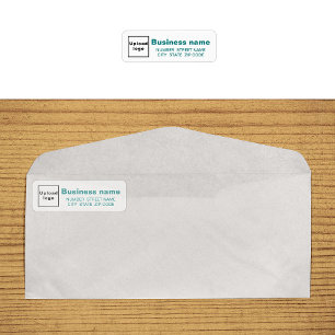 Teal Green Texts Business Return Address Label