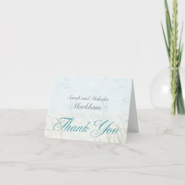 Teal & Green Thank You Card (Front)