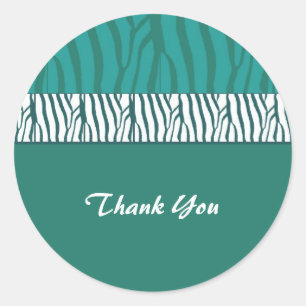 Teal Green Thank You Classic Round Sticker