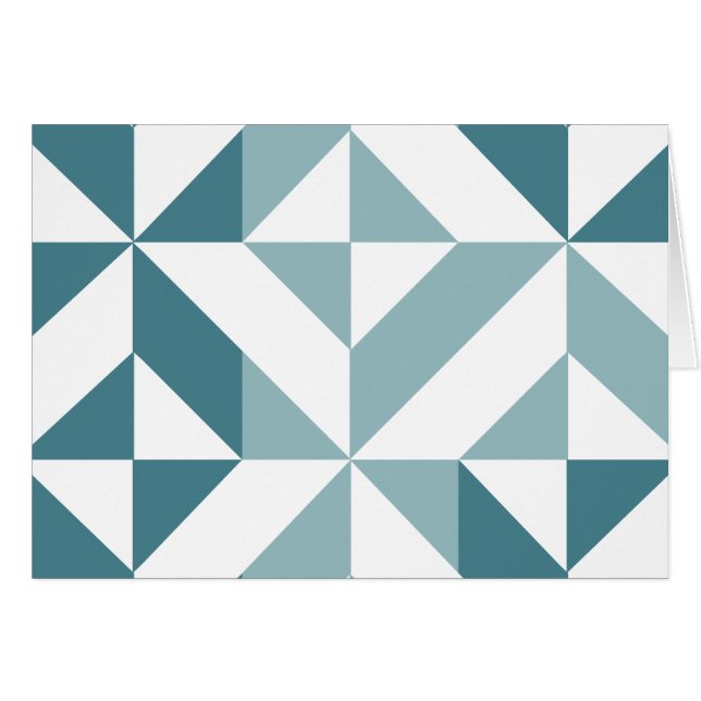 Teal Green Two Tone Geometric ZigZag (Front Horizontal)