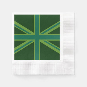 Teal Green UK Union Jack Decor Napkin