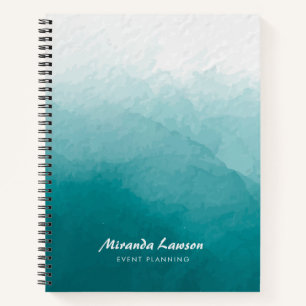 Teal Green Watercolor background Notebook