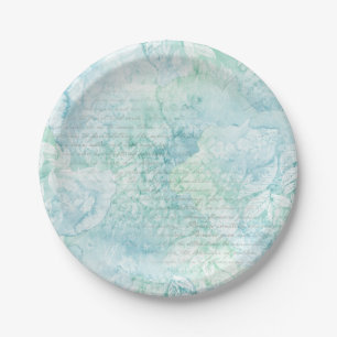 Teal Green Watercolor Paper Plates