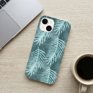 Teal Green Watercolor Tropical Leaf Case-Mate iPhone 14 Case