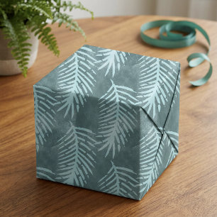 Teal Green Watercolor Tropical Leaf Tissue Paper
