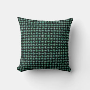 Teal Green Weave Pattern Cushion