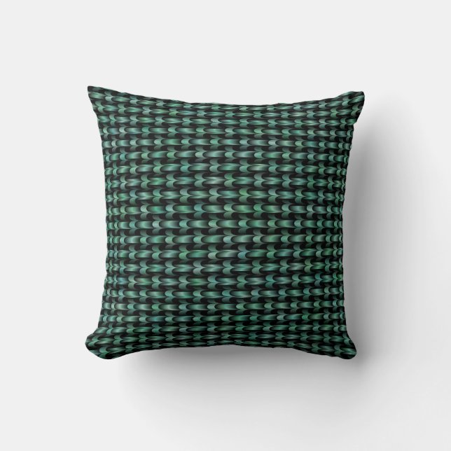 Teal Green Weave Pattern Cushion (Front)