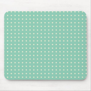 Teal green with small cream polka dots mouse mat