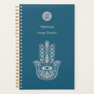 Teal Green Yoga Studio Hamsa Customisable Planner