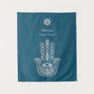 Teal Green Yoga Studio Hamsa Customisable Tapestry