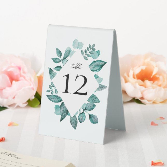 Teal Greenery Table Number Wedding (In SItu (Wedding))