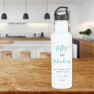 Teal Grey 50 and Fabulous Birthday  710 Ml Water Bottle