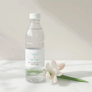 Teal Grey 50 and Fabulous Birthday  Water Bottle Label
