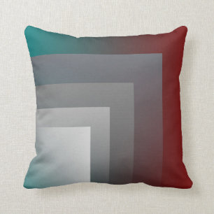 teal grey burgundy pillow