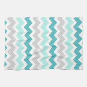 Teal Grey Chevron Kitchen Cloth Towel